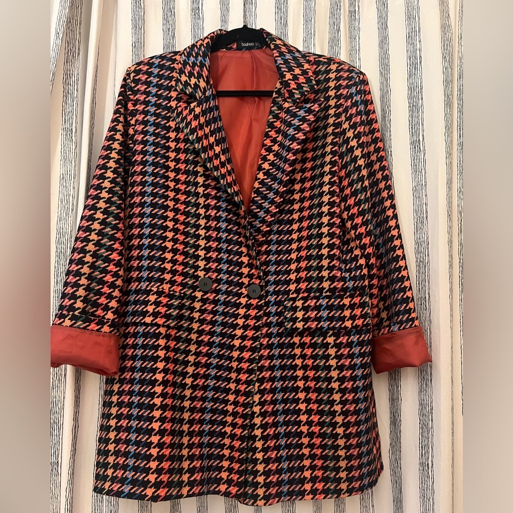 Boohoo oversized printed blazer